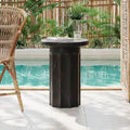 Table d'appoint moderne en marbre noir d'intérieur/extérieur Christopher Knight Home
