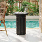 Christopher Knight Home Indoor/Outdoor Modern Black Marble Side Table