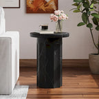 Table d'appoint moderne en marbre noir d'intérieur/extérieur Christopher Knight Home