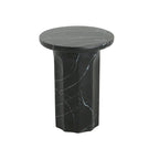Table d'appoint moderne en marbre noir d'intérieur/extérieur Christopher Knight Home