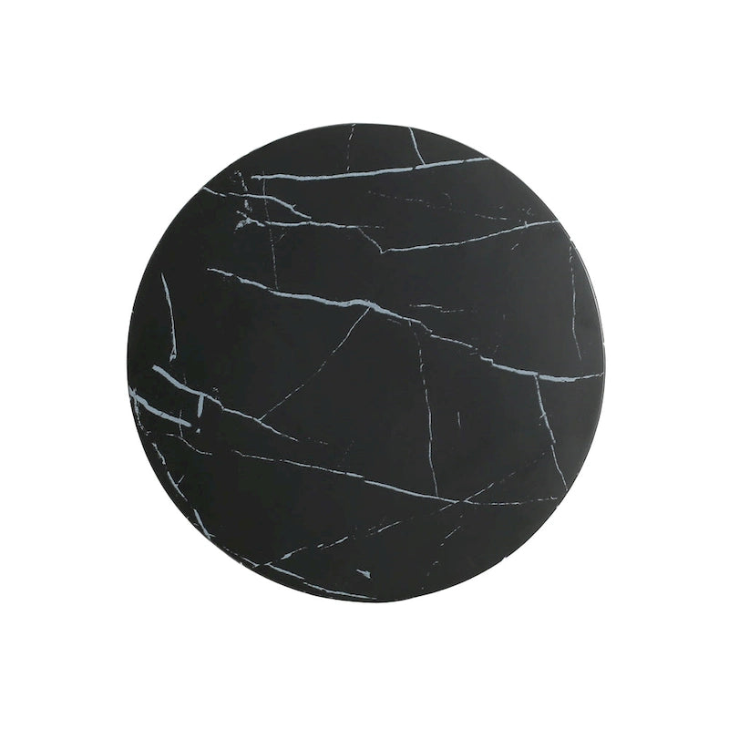 Table d'appoint moderne en marbre noir d'intérieur/extérieur Christopher Knight Home