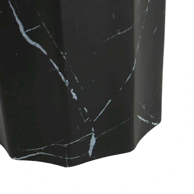 Table d'appoint moderne en marbre noir d'intérieur/extérieur Christopher Knight Home