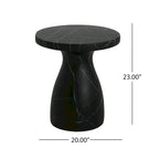 Christopher Knight Home - Table d'appoint Emilia d'extérieur en MGO et Travertin