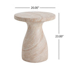 Christopher Knight Home - Table d'appoint Emilia d'extérieur en MGO et Travertin