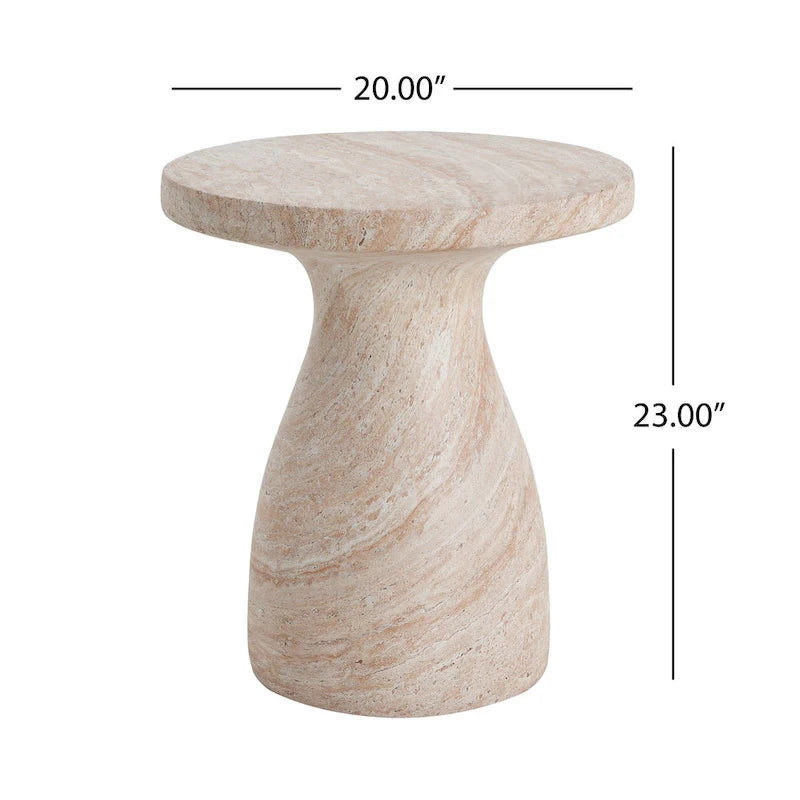 Christopher Knight Home - Table d'appoint Emilia d'extérieur en MGO et Travertin