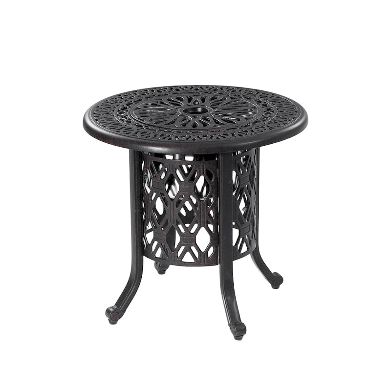 GDFStudio - Table d'appoint Todd 21 avec seau à glace amovible, cadre en aluminium moulé antirouille, finition brossée à la main