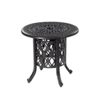 GDFStudio - Table d'appoint Todd 21 avec seau à glace amovible, cadre en aluminium moulé antirouille, finition brossée à la main