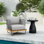 Christopher Knight Home - Fauteuil d'extérieur Emerson en bois d'acacia de style côtier avec coussins