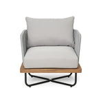 Christopher Knight Home - Fauteuil d'extérieur Emerson en bois d'acacia de style côtier avec coussins