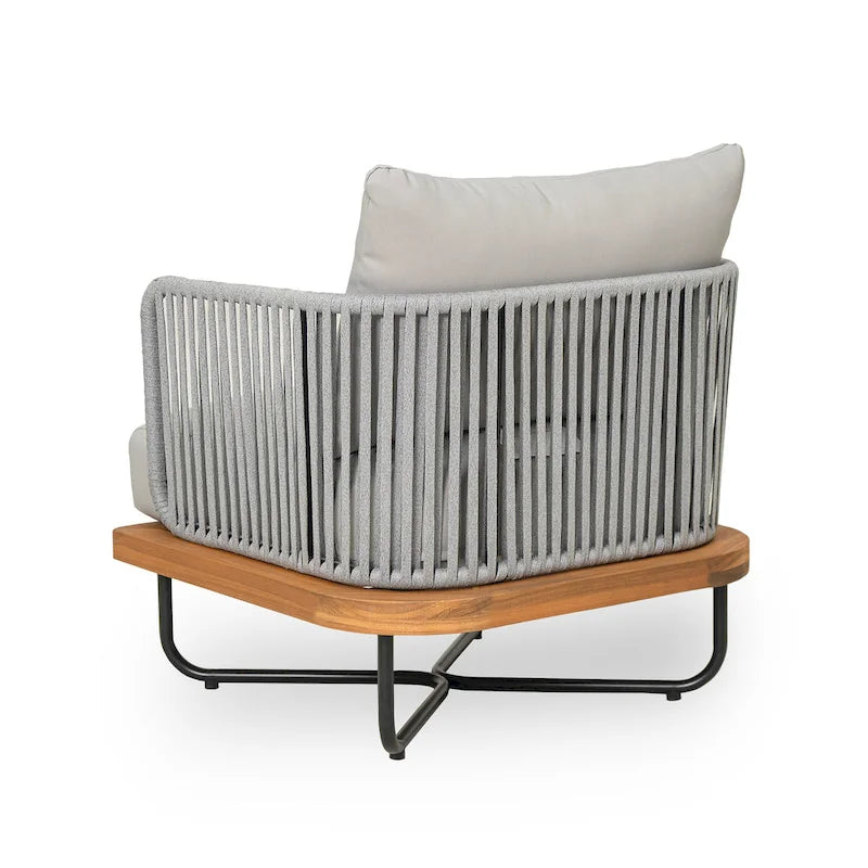 Christopher Knight Home - Fauteuil d'extérieur Emerson en bois d'acacia de style côtier avec coussins