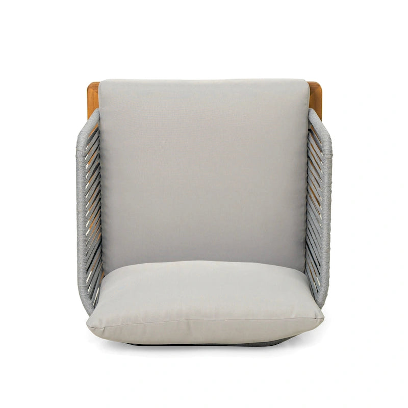 Christopher Knight Home - Fauteuil d'extérieur Emerson en bois d'acacia de style côtier avec coussins