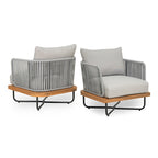 Christopher Knight Home - Fauteuil d'extérieur Emerson en bois d'acacia de style côtier avec coussins