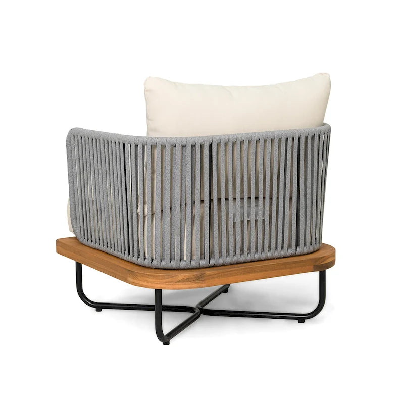 Christopher Knight Home - Fauteuil d'extérieur Emerson en bois d'acacia de style côtier avec coussins
