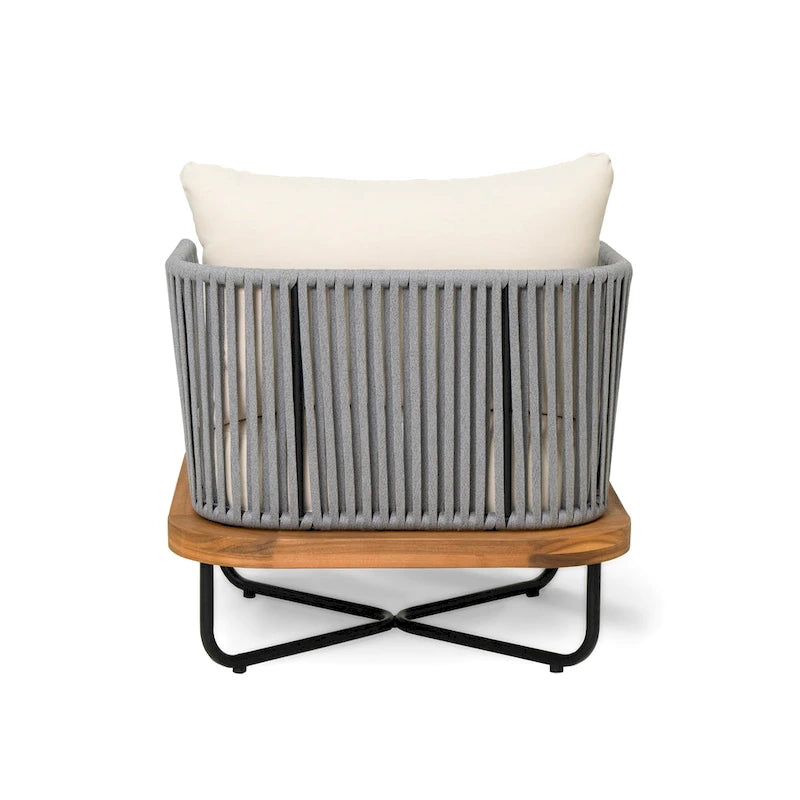 Christopher Knight Home - Fauteuil d'extérieur Emerson en bois d'acacia de style côtier avec coussins