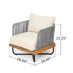 Christopher Knight Home - Fauteuil d'extérieur Emerson en bois d'acacia de style côtier avec coussins