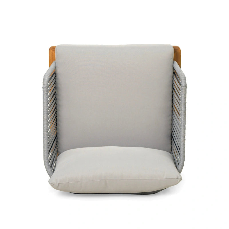 Christopher Knight Home - Fauteuil d'extérieur Emerson en bois d'acacia de style côtier avec coussins