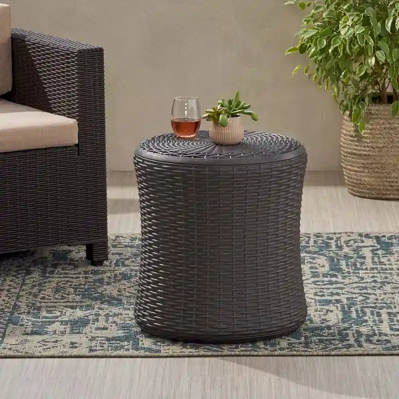 Table d'appoint de rangement en osier Simone par GDFStudio - 19L x 19P x 21H
