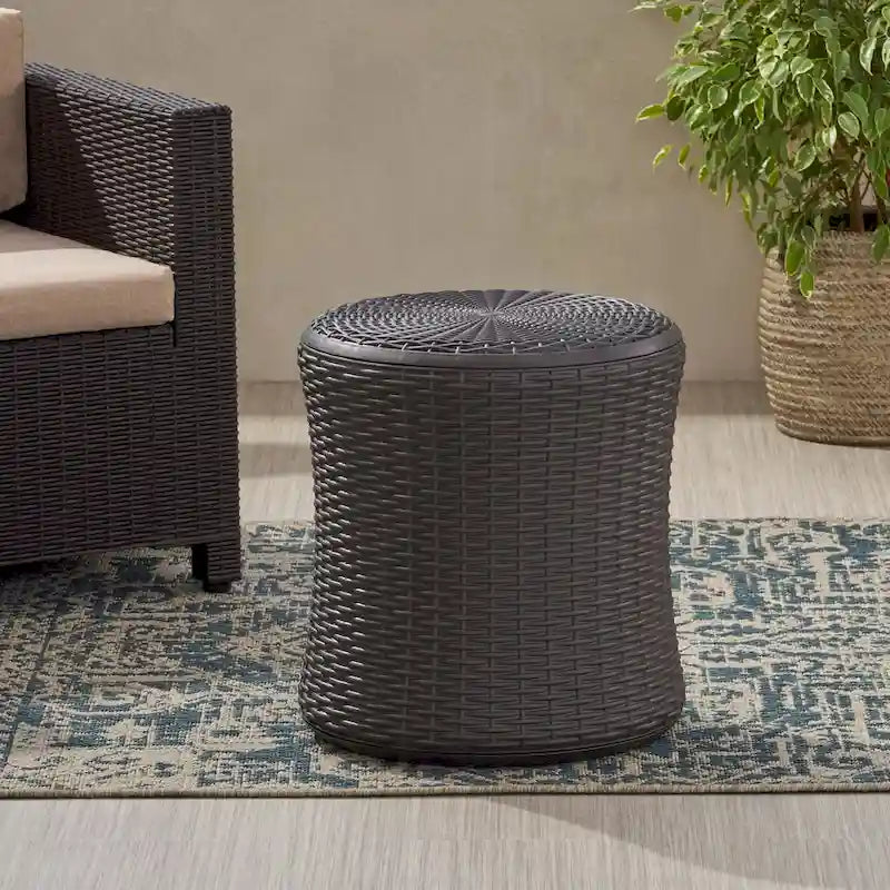 Table d'appoint de rangement en osier Simone par GDFStudio - 19L x 19P x 21H