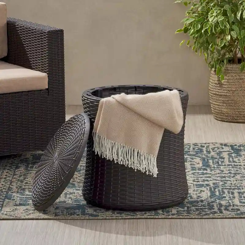 Table d'appoint de rangement en osier Simone par GDFStudio - 19L x 19P x 21H