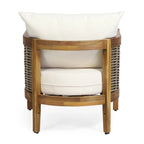 Christopher Knight Home - Ensemble de conversation d'extérieur 3 pièces Madison en bois d'acacia avec coussins à lattes