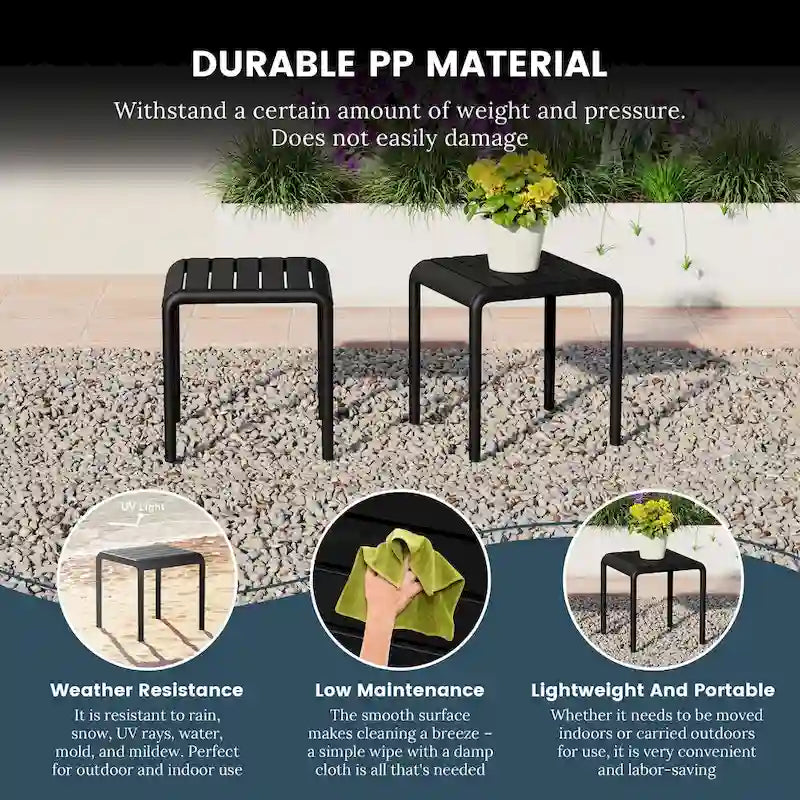 Table d'appoint d'extérieur carrée Frond and Form (lot de 2)