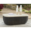 Signature Design by Ashley Kimora Beige/Dark Brown Outdoor Coffee Table - 50 W x 29.92 D x 17.52 H