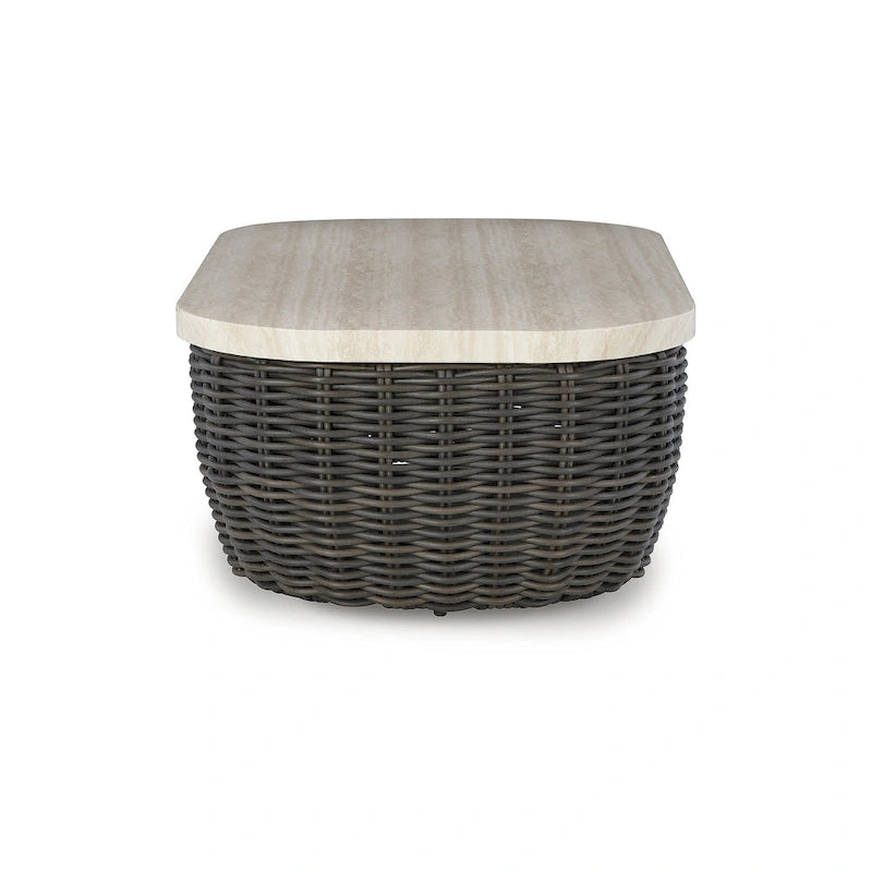 Signature Design by Ashley Kimora Table basse d'extérieur beige/marron foncé – 50 L x 29,92 P x 17,52 H
