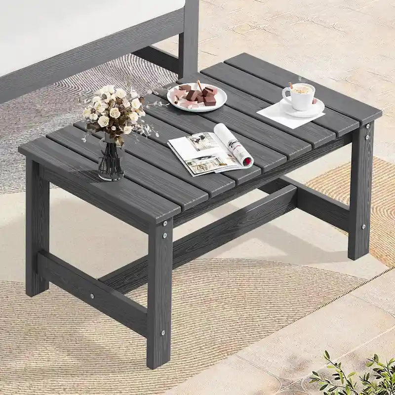 Table basse rectangulaire d'extérieur en PEHD