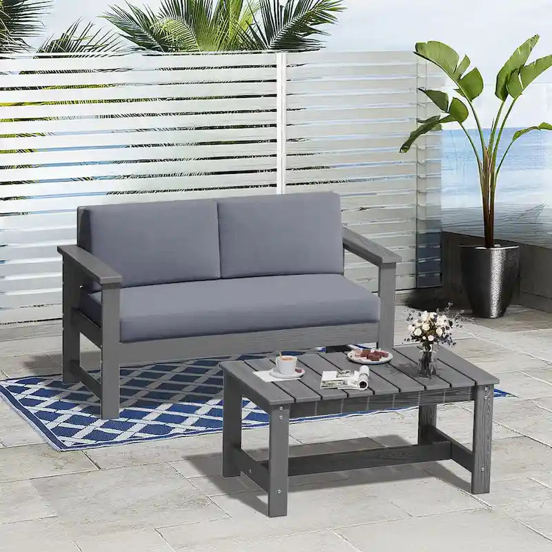 Table basse rectangulaire d'extérieur en PEHD