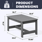 Table basse rectangulaire d'extérieur en PEHD