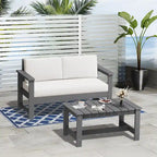 Table basse rectangulaire d'extérieur en PEHD