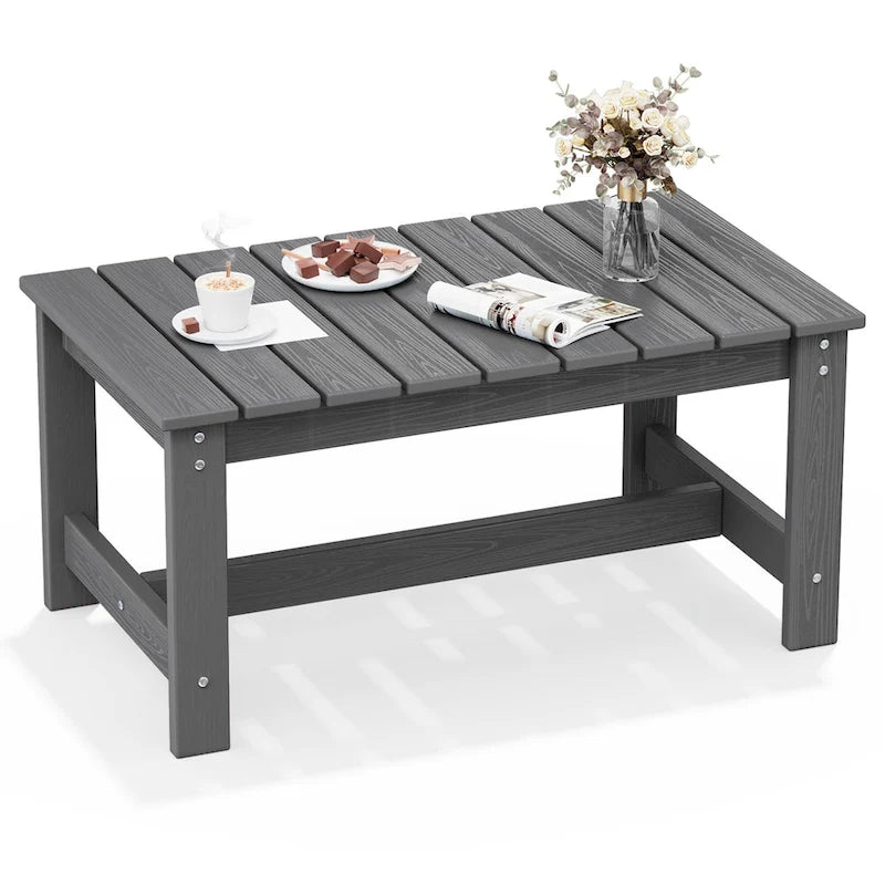 Table basse rectangulaire d'extérieur en PEHD