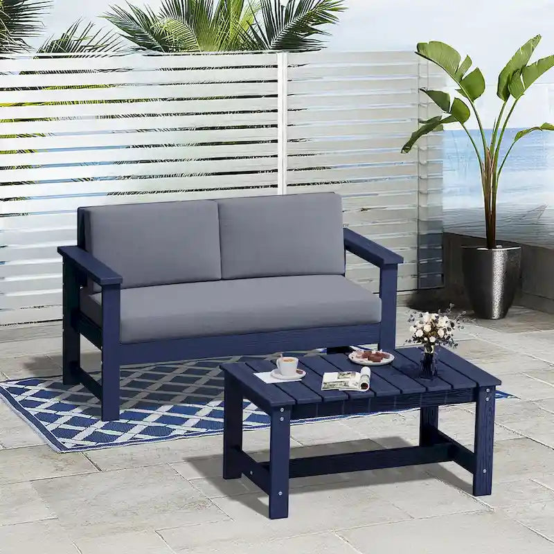 Table basse rectangulaire d'extérieur en PEHD