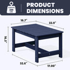 Table basse rectangulaire d'extérieur en PEHD