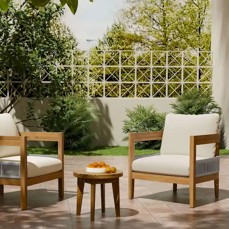 Christopher Knight Home - Ensemble fauteuil club et table d'extérieur Ian en bois d'acacia