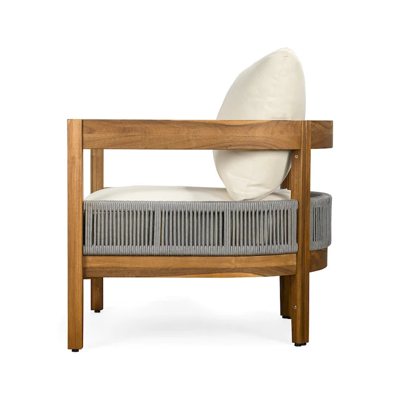 Christopher Knight Home - Ensemble fauteuil club et table d'extérieur Ian en bois d'acacia