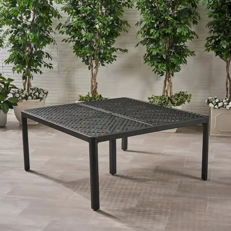 Table à manger moderne en aluminium pour l'extérieur