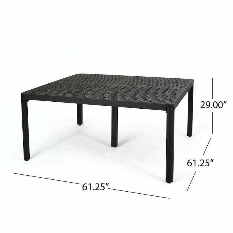Table à manger moderne en aluminium pour l'extérieur