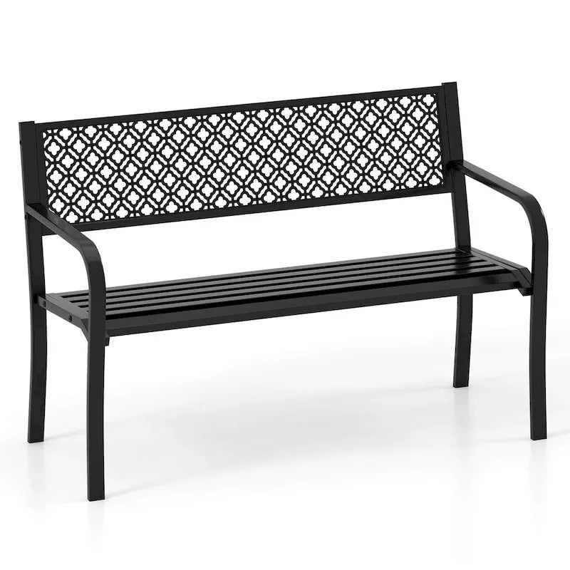 Costway 50 Outdoor Garden Bench with Geometric Lattice Backrest - See Details