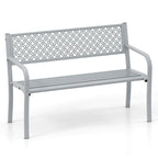 Banc de jardin extérieur Costway 50 avec dossier à treillis géométrique - Voir détails