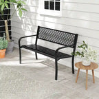 Banc de jardin extérieur Costway 50 avec dossier à treillis géométrique - Voir détails