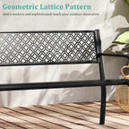 Banc de jardin extérieur Costway 50 avec dossier à treillis géométrique - Voir détails