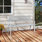 Banc de jardin extérieur Costway 50 avec dossier à treillis géométrique - Voir détails