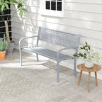 Banc de jardin extérieur Costway 50 avec dossier à treillis géométrique - Voir détails