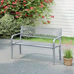 Banc de jardin extérieur Costway 50 avec dossier à treillis géométrique - Voir détails