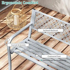Banc de jardin extérieur Costway 50 avec dossier à treillis géométrique - Voir détails
