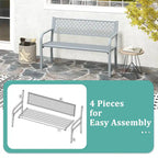 Banc de jardin extérieur Costway 50 avec dossier à treillis géométrique - Voir détails
