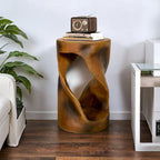 Table d'appoint en béton de forme torsadée, table d'appoint moderne unique pour la décoration intérieure