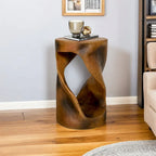 Table d'appoint en béton de forme torsadée, table d'appoint moderne unique pour la décoration intérieure