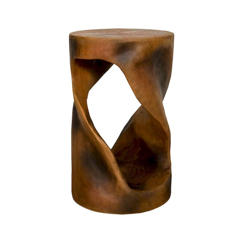 Table d'appoint en béton de forme torsadée, table d'appoint moderne unique pour la décoration intérieure